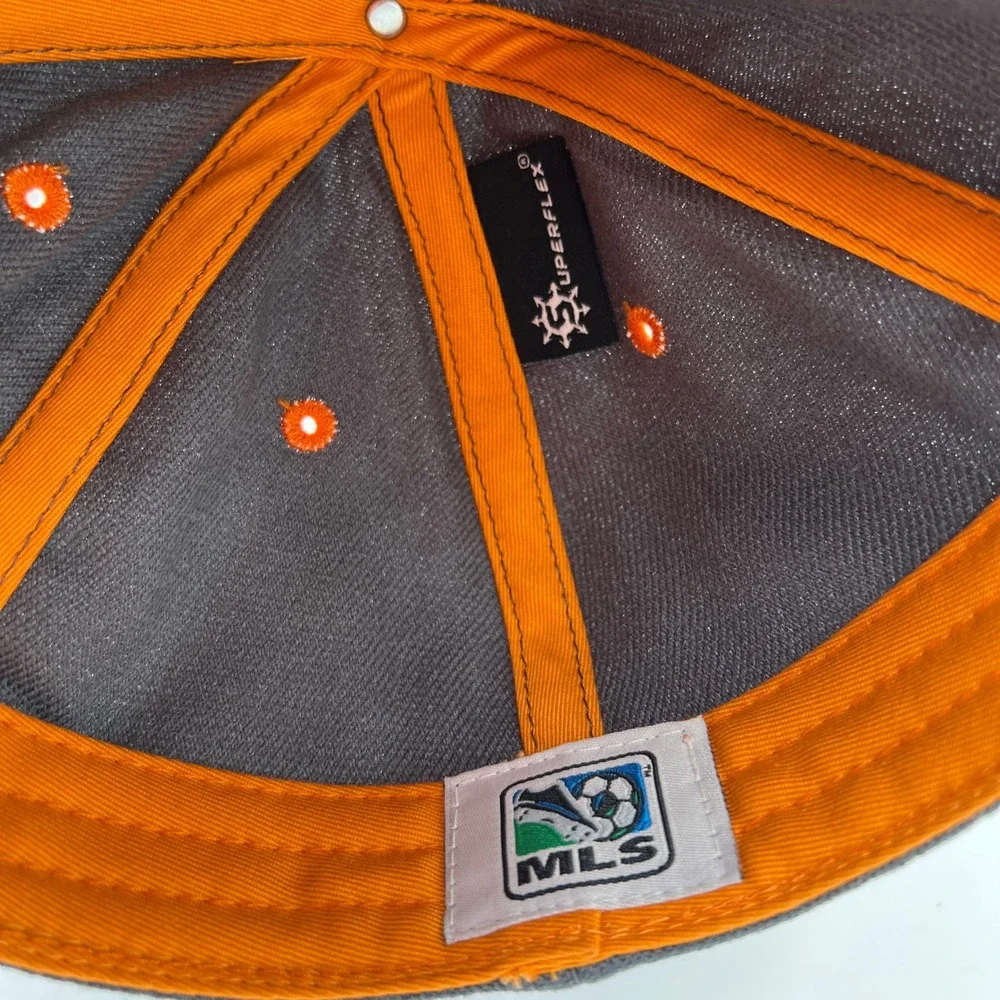 Houston Dynamo MLS Baseball Cap Gray‎ Orange Adult One Size Flexfit
